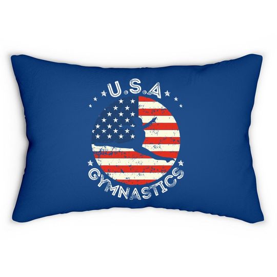 Usa Vintage Gymnastics Team Retro Support Usa Gymnast Lumbar Pillow