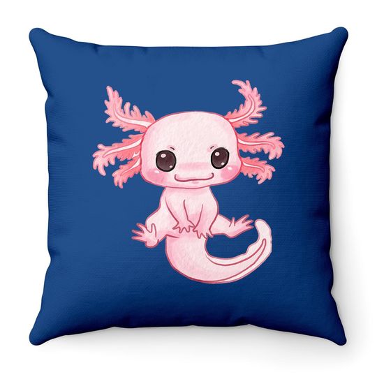 Baby Axolotl Pastel Goth - Kawaii Animal Throw Pillow