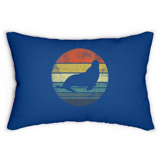 Seal Lover Gifts Retro Vintage Sea Lion Animal Silhouette Lumbar Pillow
