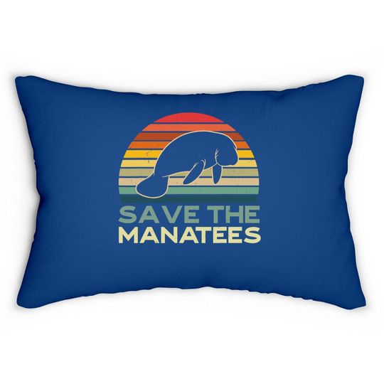 Save The Manatees Sea Cows Dugong Lumbar Pillow