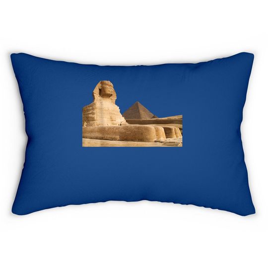 Great Sphinx Of Giza And The Egyptian Pramids Lumbar Pillow
