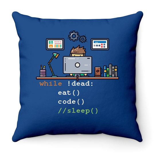 Computer Science Python Programmer Eat Code Sleep Throw Pillow