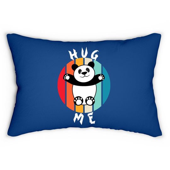 Retro Style Hug Me Panda Lumbar Pillow