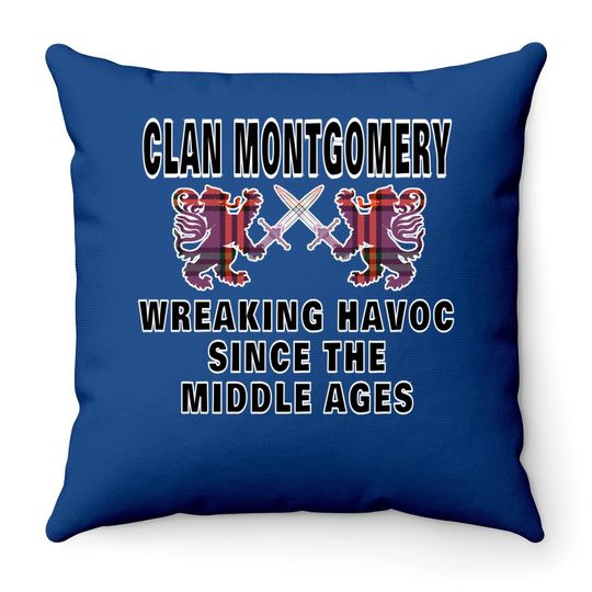 Montgomery Scottish Tartan Scotland Family Clan Name Throw Pillow