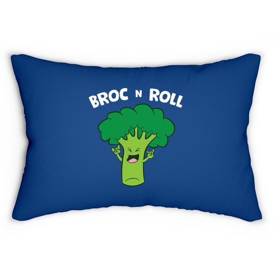 Broc N Roll Vegetable Broccoli Pun Rock N' Roll Lumbar Pillow