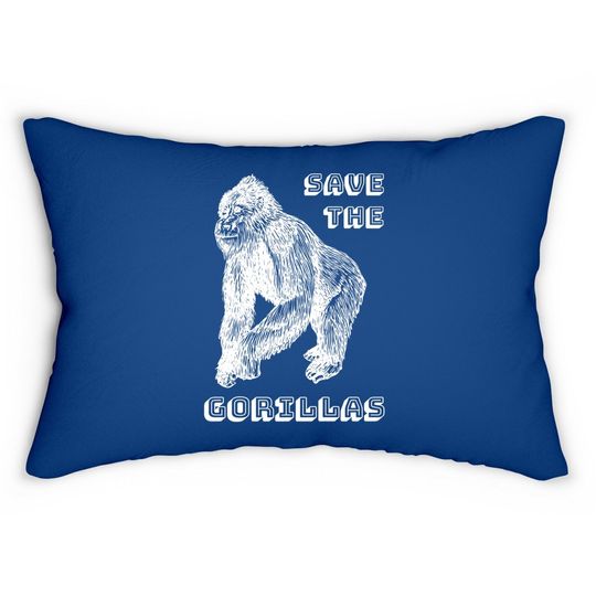 Vintage Save The Gorillas Africa Conservation Lumbar Pillow