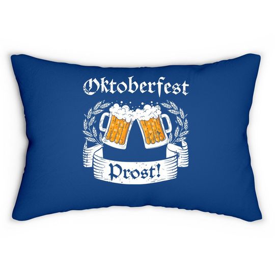 Oktoberfest Prost Lumbar Pillow German Cheers Beer Festival Lumbar Pillow