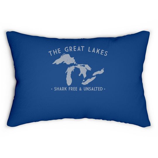 Great Lakes Shark Free And Unsalted Vintage Lumbar Pillow