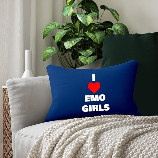 I Love Emo Girls Lumbar Pillow