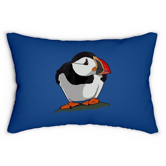 Puffin Baby For Puffin Seabirds Lovers Lumbar Pillow