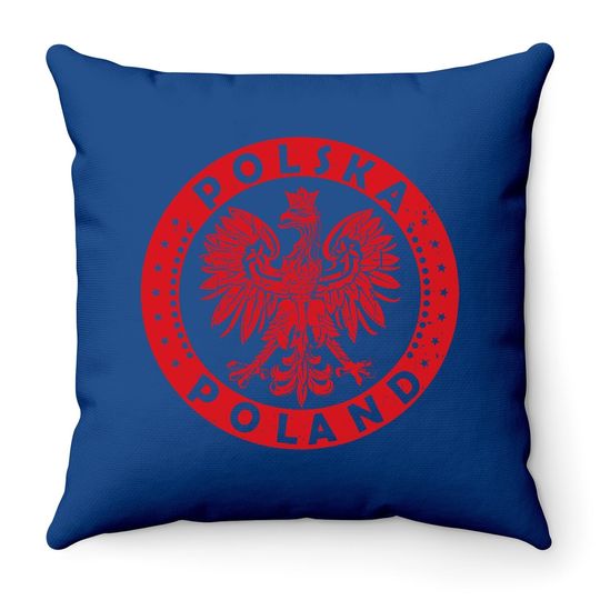 Polska Polish Eagle Vintage Distressed Poland Throw Pillow