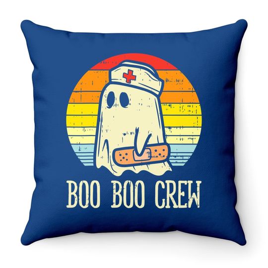 Boo Boo Crew Nurse Halloween Throw Pillow