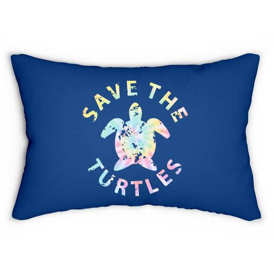 Save The Turtles Tie Dye Lumbar Pillow