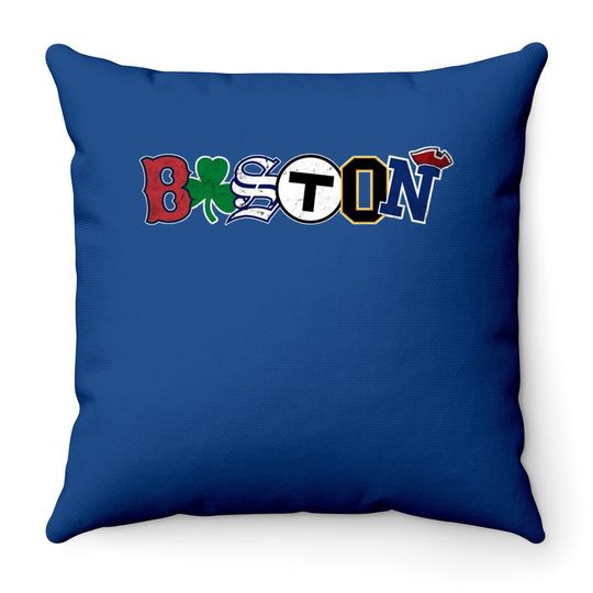 Vintage Boston Sports Fan City Pride Throw Pillow