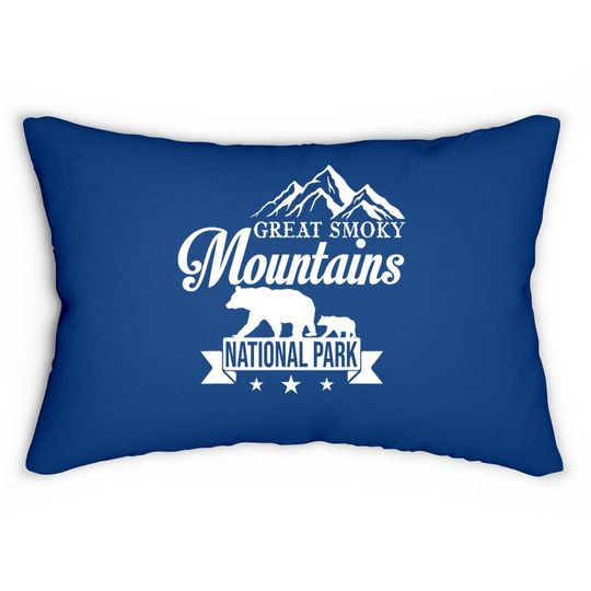 Great Smoky Mountains National Park Us Black Bears Vintage Lumbar Pillow