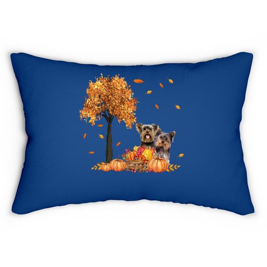 Autumn Leaf Fall Dog Lover Lumbar Pillow