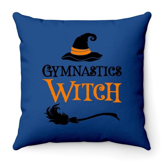 Gymnastics Witch Halloween Costume Throw Pillow