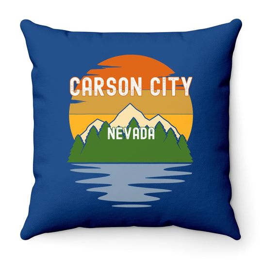 From Carson City Nevada Vintage Sunset Throw Pillow