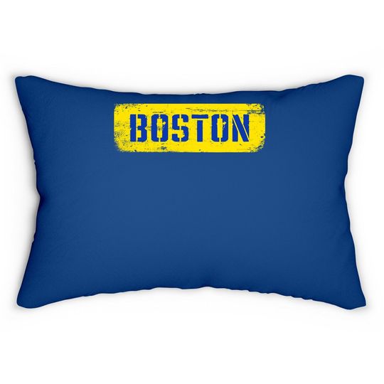 Retro Boston Running Marathon Finish Line Lumbar Pillow