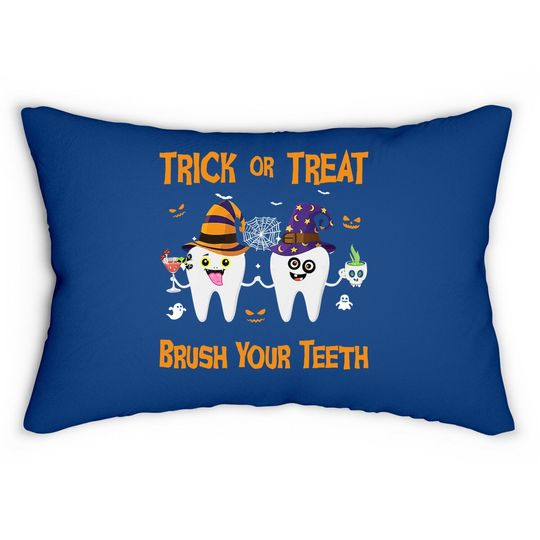 Trick Or Treat Brush Your Lumbar Pillowth Dentist Halloween Costume Lumbar Pillow