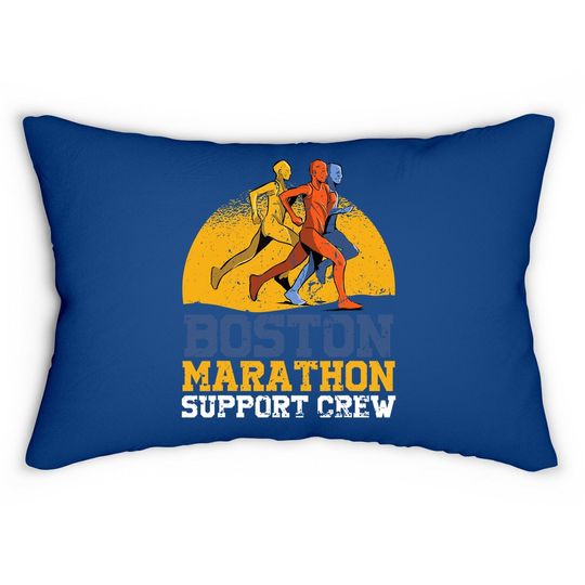 Boston 2021 Marathon Runner 26.2 Miles Support Crew Lumbar Pillow