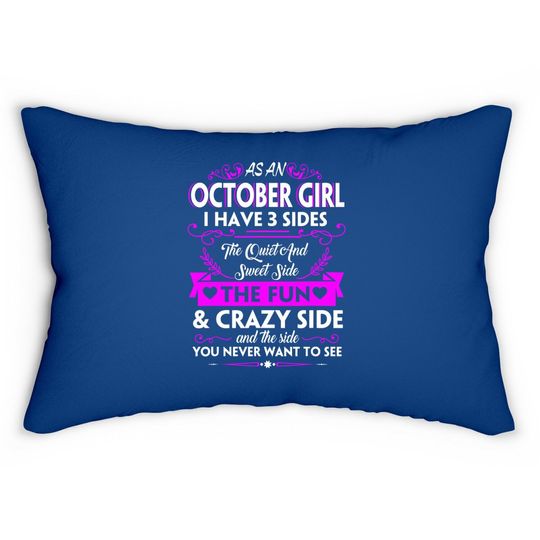 Birthday - Three Sides October Girl Lumbar Pillow