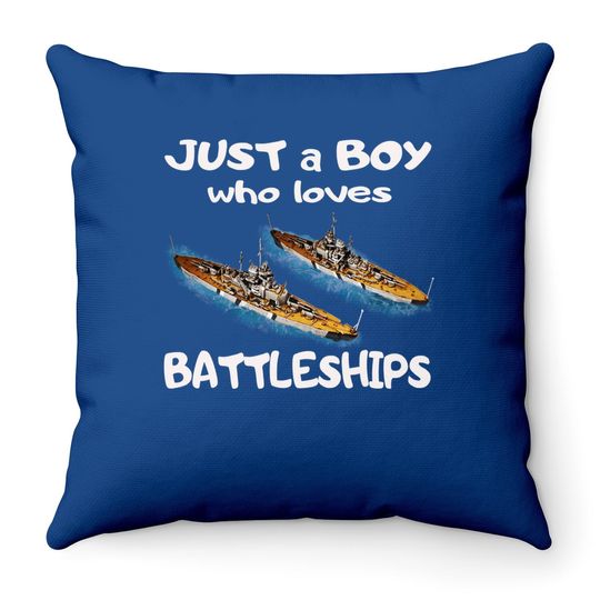 Just A Boy Who Loves Battleships Bismarck German Throw Pillow
