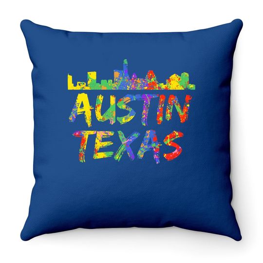 Austin Texas Skyline Throw Pillow