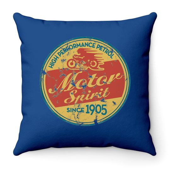 Vintage Motorcycle Throw Pillow