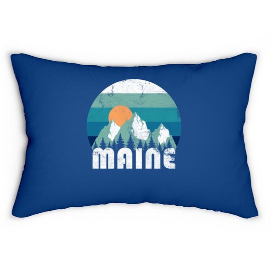 Maine State Retro Vintage Lumbar Pillow