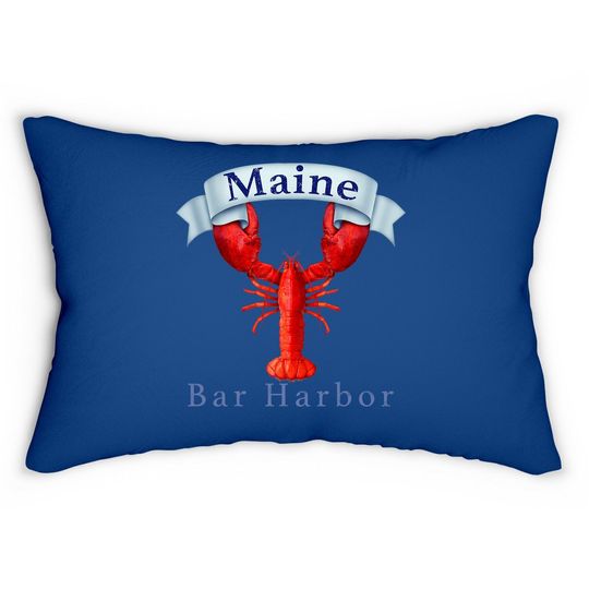 Maine State Bar Harbor Lobster Lumbar Pillow