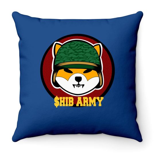 Shib Army Shiba Inu Coin Throw Pillow