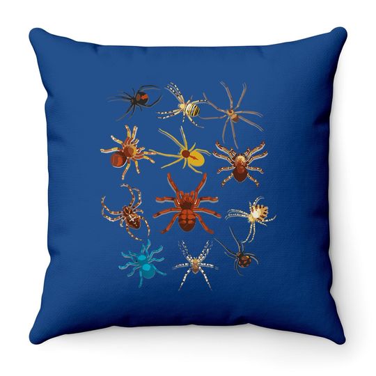 Halloween Scary Spiders Throw Pillow