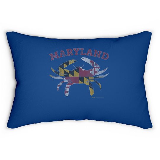 Maryland State Blue Crab Pride Flag Lumbar Pillow