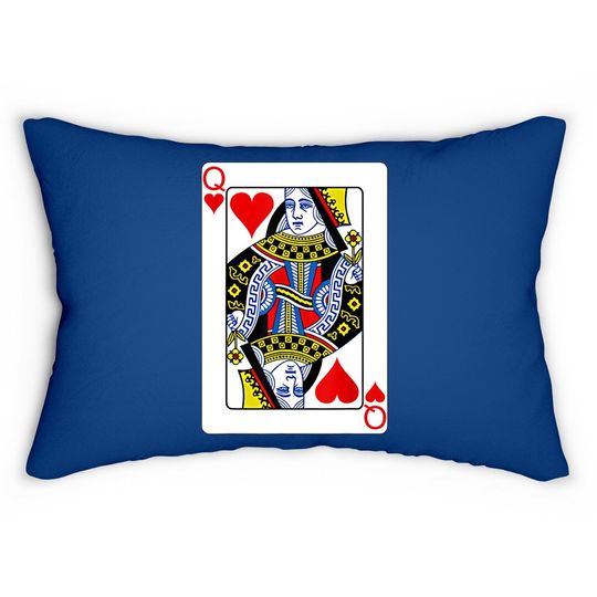Playing Card Queen Of Hearts Lumbar Pillow Valentine's Day Costume