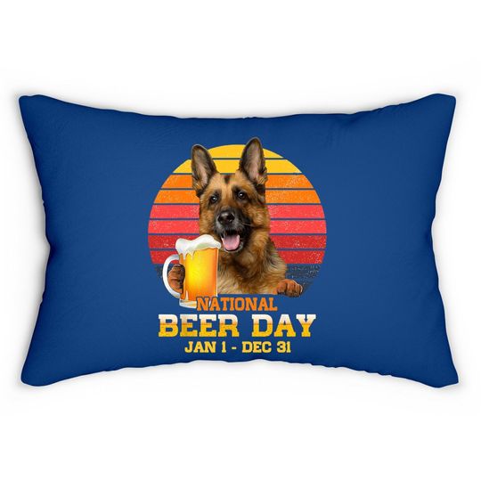 Drink Beer And Hang With My German Shepherd Dog Lover Lumbar Pillow