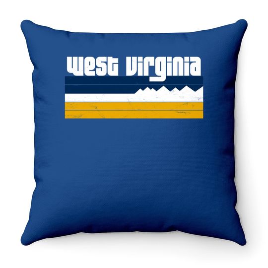 Cute West Virginia Allegheny Mountains Retro Throw Pillow