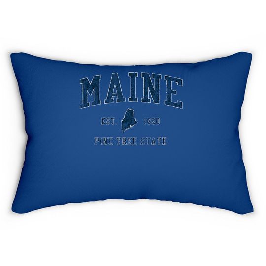 Retro Maine Vintage State Lumbar Pillow