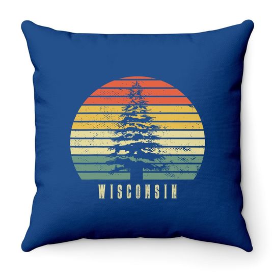 Wisconsin State Park Pine Tree Gift Residents Throw Pillow