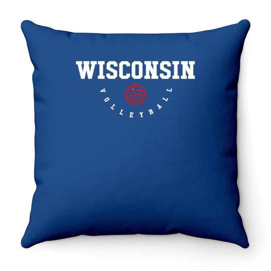 Wisconsin Volleyball Team Throw Pillow