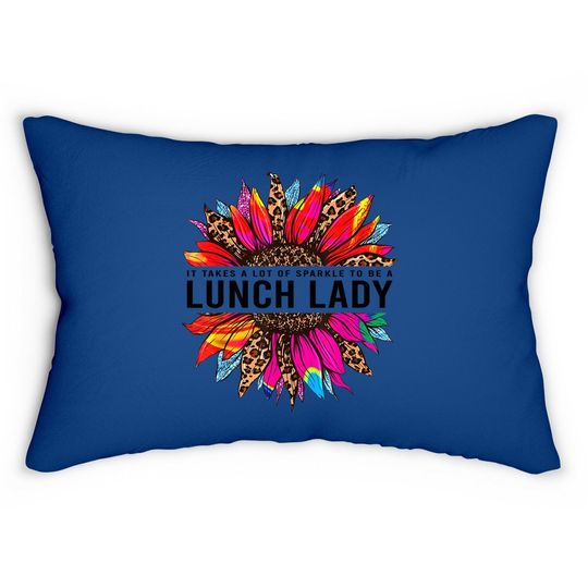 Lunch Lady Leopard Tie Dye Sunflower 1st Day Of School Lumbar Pillow