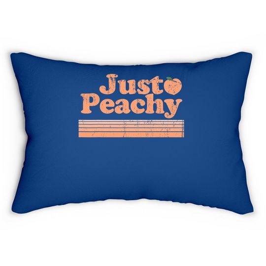 Just Peachy Retro 70s Georgia Peaches Lumbar Pillow