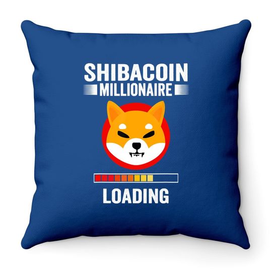 Shiba Coin The Millionaire Loading Token Coin Inu Throw Pillow