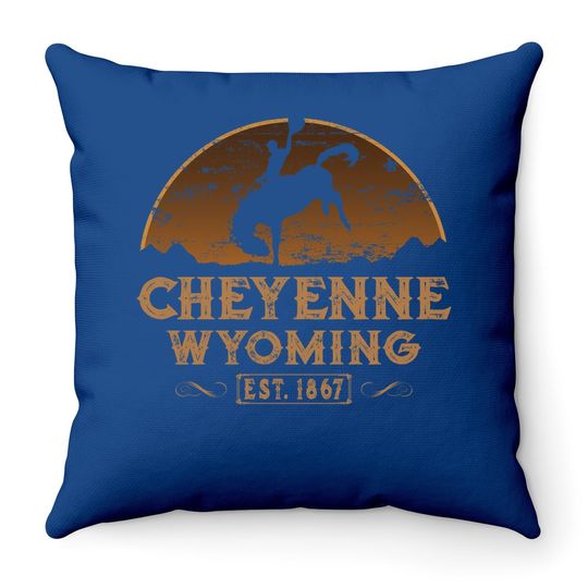 Cheyenne Wyoming Rodeo Cowboy Throw Pillow