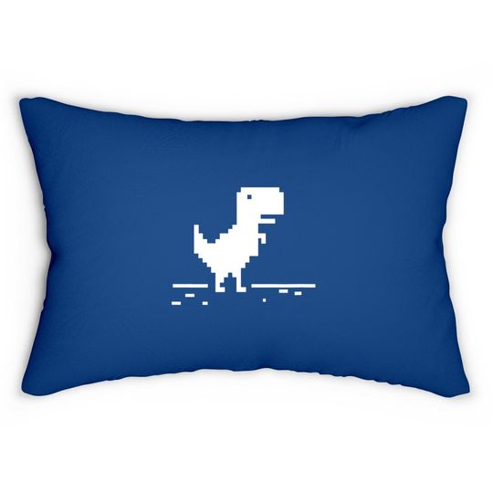 T-rex Geek Dinosaur Pixel Art No Internet Connection Lumbar Pillow