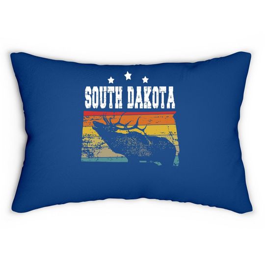 Vintage South Dakota Hunter Lumbar Pillow