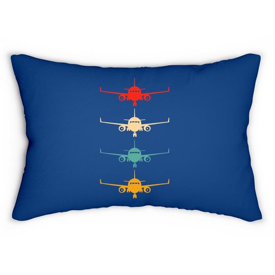 Aviation Airplane Flying Airline Funny Vintage Pilot Lumbar Pillow
