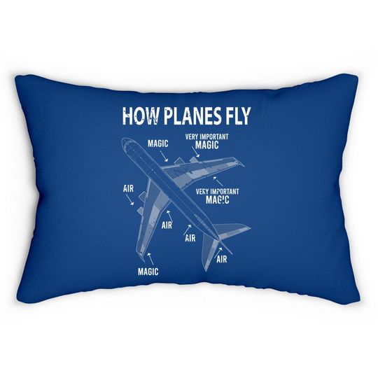 Funny Aviation Airplane Gift Pilot Lumbar Pillow