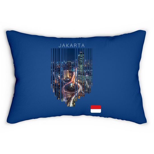 Jakarta Indonesia Flag Lumbar Pillow