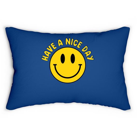 Have A Nice Day Smile Happy Face Emoji Retro Lumbar Pillow